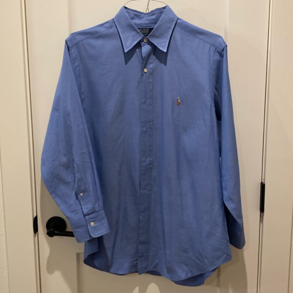 Ralph Lauren‎ Men’s Blue Dress Shirt.  16-32.  100% Cotton.